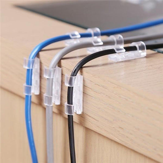 16 Pcs – Transparent Self-adhesive Wire / Cable Organizer Clips Buckle / Holder