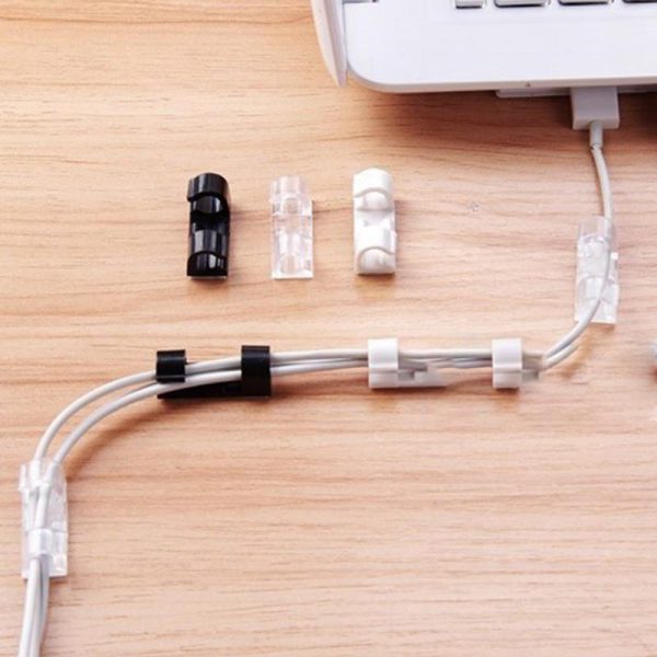 16 Pcs – Transparent Self-adhesive Wire / Cable Organizer Clips Buckle / Holder