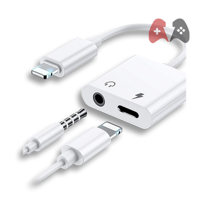 2-in-1 Dual Lightning Headphone Adapter Cable, Lightning 3.5mm, headphone Jack Adapter