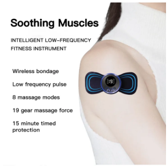 Mini Pulse Body Massager for Neck Pain Relief - EMS Butterfly Design for Men & Women